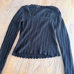 J. Crew Black Ribbed Sweater